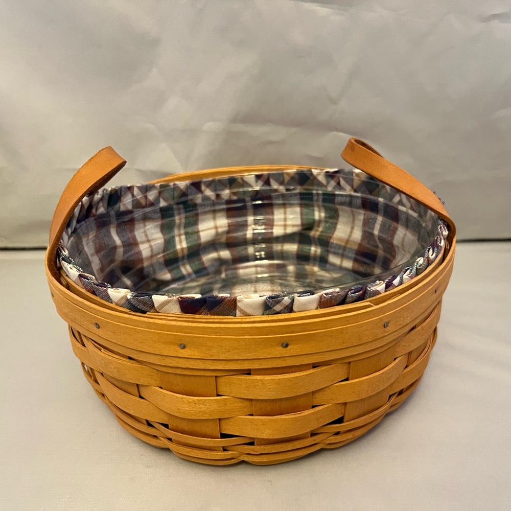 Longaberger Gingham Liner Accented Woven Baskets